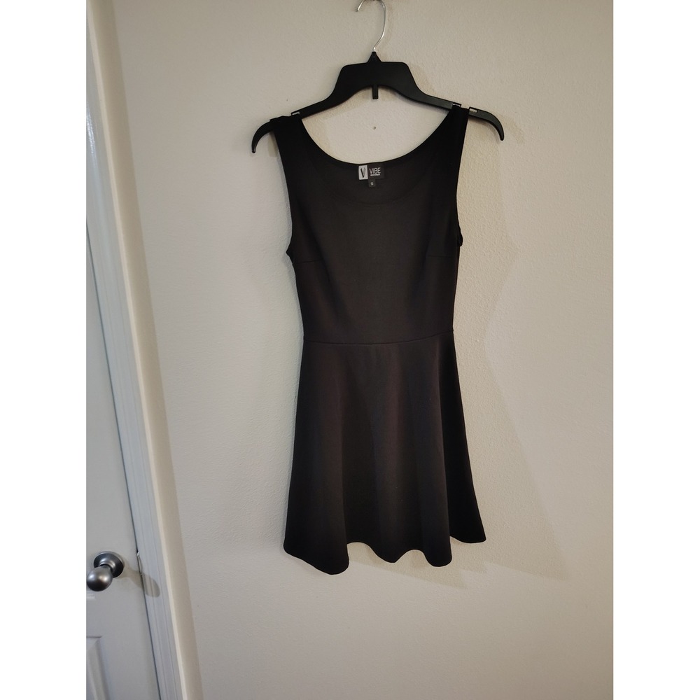 Vibe‎ Sportswear Black Sleeveless Skater Dress Scoop Neck Mini Size Small